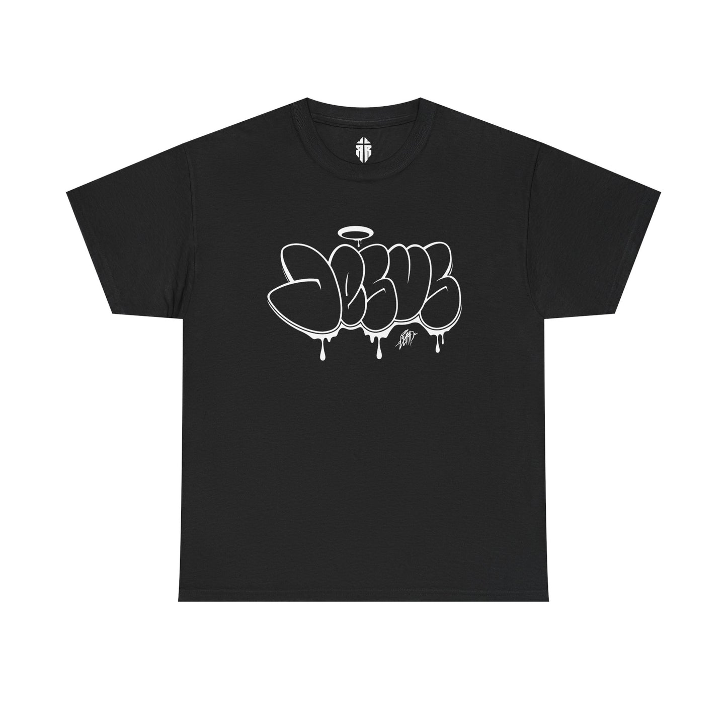 JESUS Throwie Graffiti Tee | Black Street Art Shirt