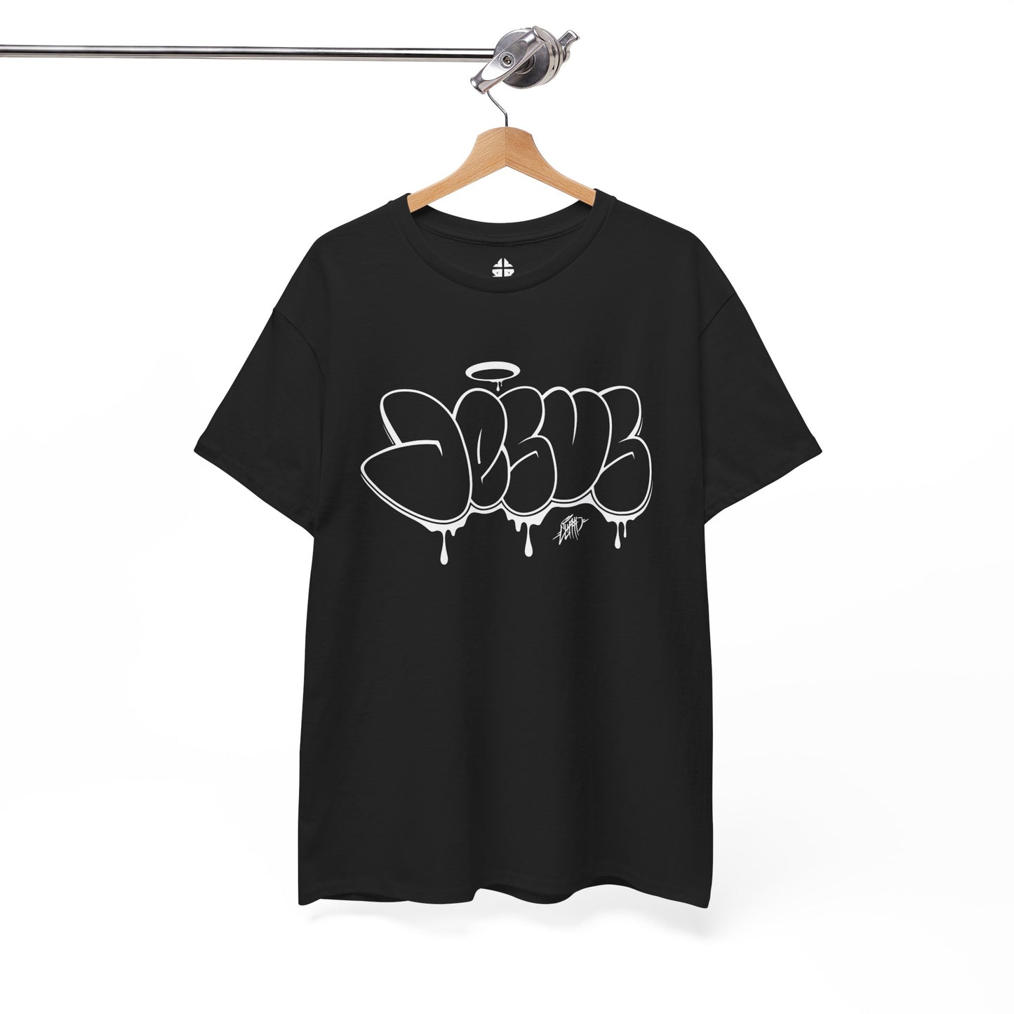 JESUS Throwie Graffiti Tee | Black Street Art Shirt